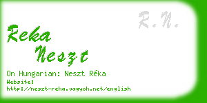 reka neszt business card